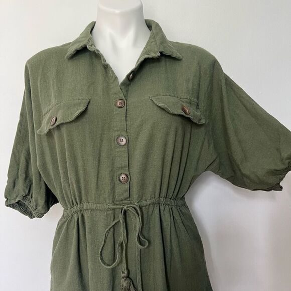 Grace + Karma Linen Blend button front dress - Picture 2 of 11